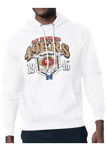 Starter San Francisco 49ers Mens White 80s Logo Long Sleeve Hoodie