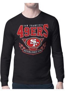 Starter San Francisco 49ers Black Mesh 80s Logo Long Sleeve T Shirt