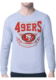 Starter San Francisco 49ers Grey Mesh 80s Logo Long Sleeve T Shirt