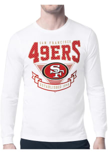 Starter San Francisco 49ers White Mesh 80s Logo Long Sleeve T Shirt