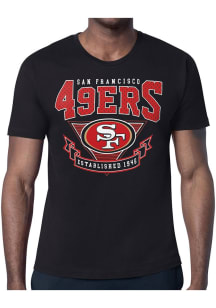 Starter San Francisco 49ers Black Mesh 80s Logo Short Sleeve T Shirt