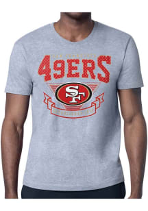 Starter San Francisco 49ers Grey Mesh 80s Logo Short Sleeve T Shirt