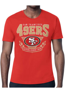 Starter San Francisco 49ers Red Mesh 80s Logo Short Sleeve T Shirt