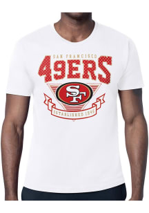 Starter San Francisco 49ers White Mesh 80s Logo Short Sleeve T Shirt