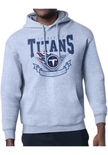 Starter Tennessee Titans Mens Grey Mesh 80s Logo Long Sleeve Hoodie