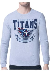 Starter Tennessee Titans Grey Mesh 80s Logo Long Sleeve T Shirt