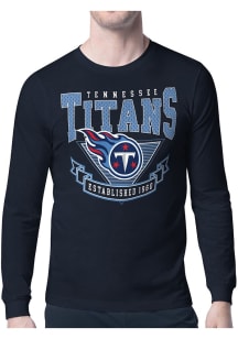 Starter Tennessee Titans Navy Blue Mesh 80s Logo Long Sleeve T Shirt