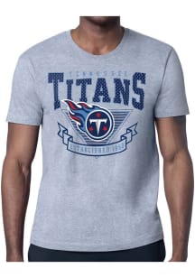 Starter Tennessee Titans Grey Mesh 80s Logo Short Sleeve T Shirt