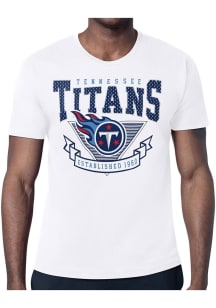 Starter Tennessee Titans White Mesh 80s Logo Short Sleeve T Shirt