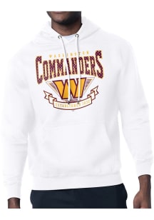 Starter Washington Commanders Mens White Mesh 80s Logo Long Sleeve Hoodie