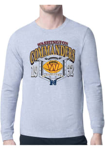 Starter Washington Commanders Grey 80s Logo Long Sleeve T Shirt