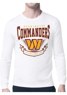 Starter Washington Commanders White Mesh 80s Logo Long Sleeve T Shirt