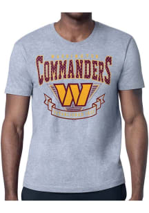 Starter Washington Commanders Grey Mesh 80s Logo Short Sleeve T Shirt