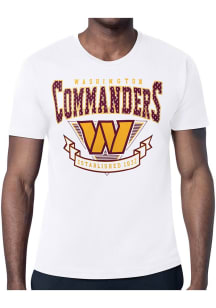 Starter Washington Commanders White Mesh 80s Logo Short Sleeve T Shirt