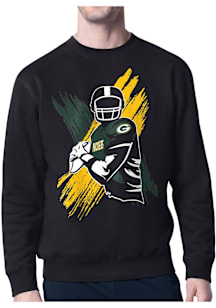 Starter Green Bay Packers Mens Black Player Long Sleeve Crew Sweatshirt