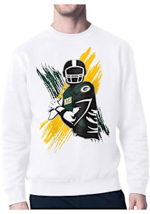 Starter Green Bay Packers Mens White Player Long Sleeve Crew Sweatshirt
