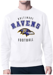 Starter Baltimore Ravens Mens White Logo Long Sleeve Crew Sweatshirt