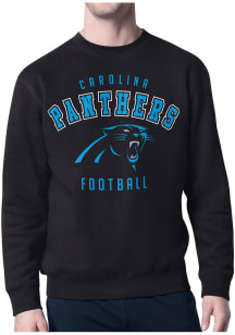 Starter Carolina Panthers Mens Black Logo Long Sleeve Crew Sweatshirt