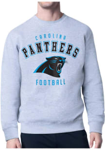 Starter Carolina Panthers Mens Grey Logo Long Sleeve Crew Sweatshirt