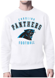 Starter Carolina Panthers Mens White Logo Long Sleeve Crew Sweatshirt