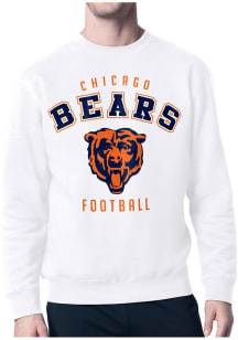 Starter Chicago Bears Mens White Logo Long Sleeve Crew Sweatshirt