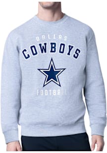 Starter Dallas Cowboys Mens Grey Logo Long Sleeve Crew Sweatshirt