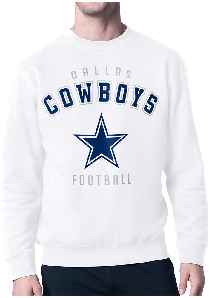 Starter Dallas Cowboys Mens White Logo Crew Sweatshirt - 43444003