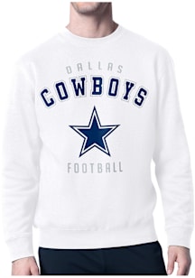 Starter Dallas Cowboys Mens White Logo Long Sleeve Crew Sweatshirt