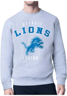 Starter Detroit Lions Mens Grey Logo Long Sleeve Crew Sweatshirt