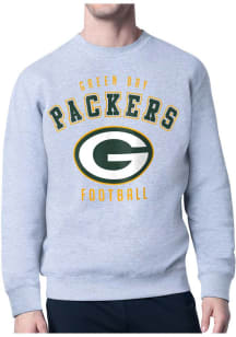 Starter Green Bay Packers Mens Grey Logo Long Sleeve Crew Sweatshirt