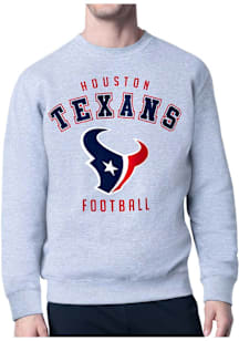 Starter Houston Texans Mens Grey Logo Long Sleeve Crew Sweatshirt