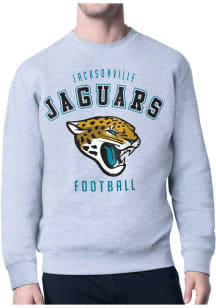 Starter Jacksonville Jaguars Mens Grey Logo Long Sleeve Crew Sweatshirt