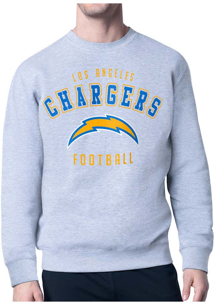 Starter Los Angeles Chargers Mens HEATHER GREY Logo Crew