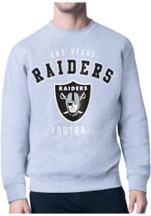 Starter Las Vegas Raiders Mens Grey Logo Long Sleeve Crew Sweatshirt