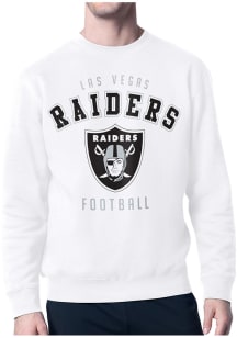 Starter Las Vegas Raiders Mens White Logo Long Sleeve Crew Sweatshirt