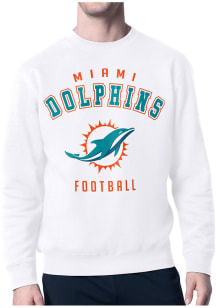 Starter Miami Dolphins Mens White Logo Long Sleeve Crew Sweatshirt