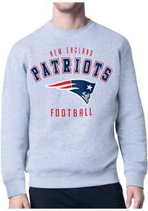 Starter New England Patriots Mens Grey Logo Long Sleeve Crew Sweatshirt