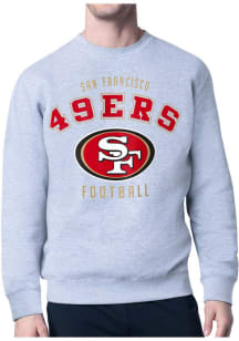 Starter San Francisco 49ers Mens Grey Logo Long Sleeve Crew Sweatshirt