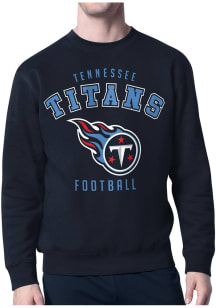 Starter Tennessee Titans Mens Navy Blue Logo Long Sleeve Crew Sweatshirt