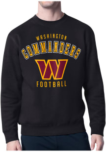 Starter Washington Commanders Mens Black Logo Long Sleeve Crew Sweatshirt