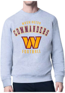 Starter Washington Commanders Mens Grey Logo Long Sleeve Crew Sweatshirt