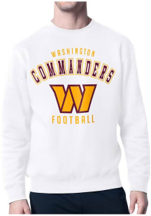 Starter Washington Commanders Mens White Logo Long Sleeve Crew Sweatshirt