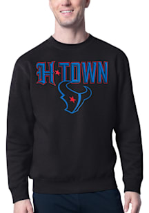 Starter Houston Texans Mens Black H-Town Long Sleeve Crew Sweatshirt