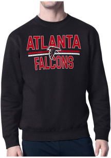 Starter Atlanta Falcons Mens Black Mesh Logo Long Sleeve Crew Sweatshirt