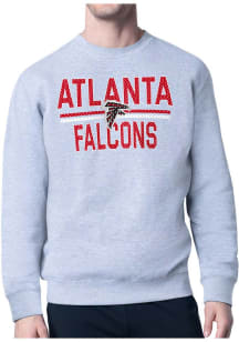 Starter Atlanta Falcons Mens Grey Mesh Logo Long Sleeve Crew Sweatshirt