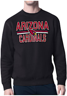 Starter Arizona Cardinals Mens Black Mesh Logo Long Sleeve Crew Sweatshirt