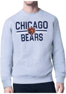 Starter Chicago Bears Mens Grey Mesh Logo Long Sleeve Crew Sweatshirt