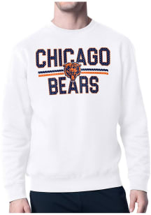 Starter Chicago Bears Mens White Mesh Logo Long Sleeve Crew Sweatshirt