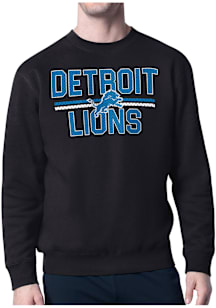 Starter Detroit Lions Mens Black Mesh Logo Long Sleeve Crew Sweatshirt