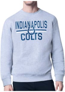 Starter Indianapolis Colts Mens Grey Mesh Logo Long Sleeve Crew Sweatshirt